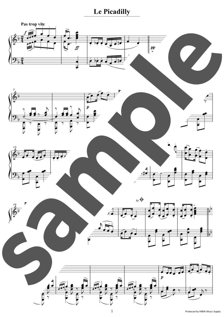ジュ・トゥ・ヴ」のピアノ楽譜 / E.Satie（ソロ / 中級） - 電子楽譜カノン