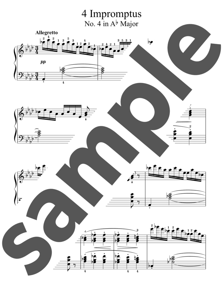 楽興の時 第3番」のピアノ楽譜 / F.Schubert（ソロ / 中級） - 電子楽譜カノン