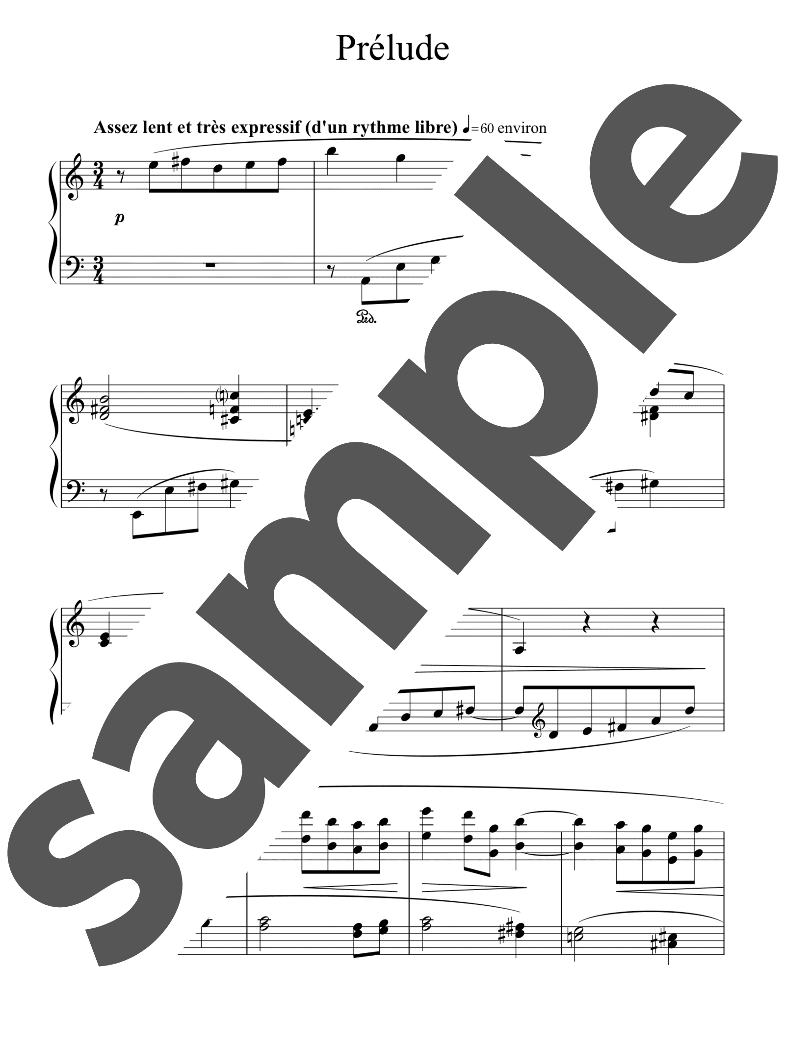 「プレリュード / M.Ravel」（中級・ピアノ）のサンプル楽譜