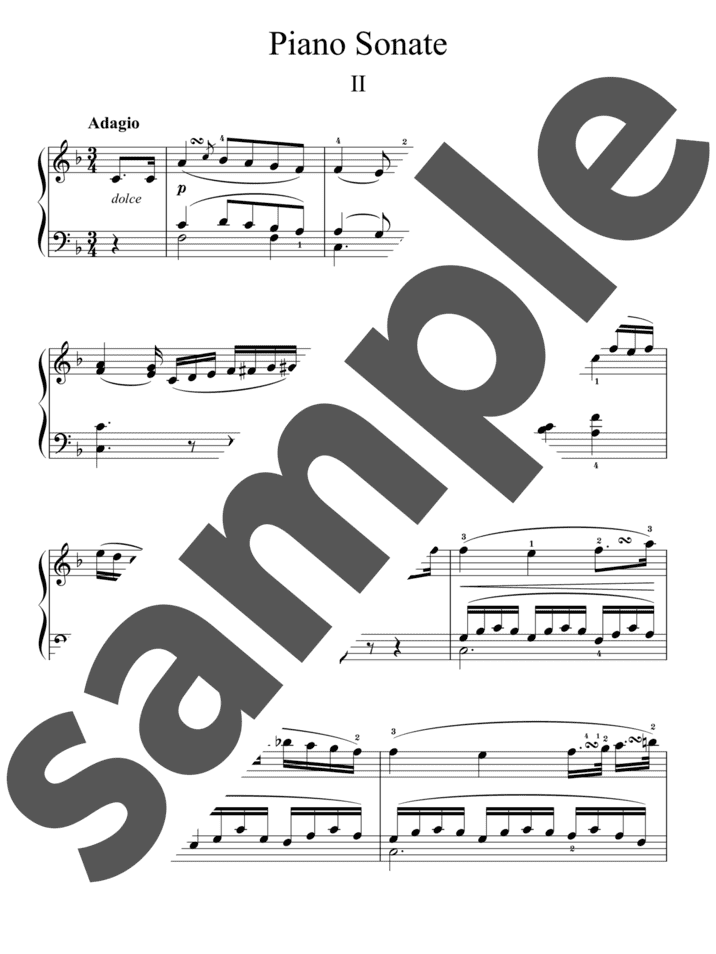 ピアノ・ソナタ 第5番 ハ短調 第2楽章」のピアノ楽譜 / L.v.Beethoven（ソロ / 中上級） - 電子楽譜カノン