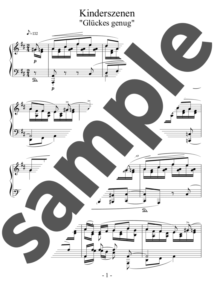 子供の情景」より満足」のピアノ楽譜 / R.Schumann（ソロ / 中上級 