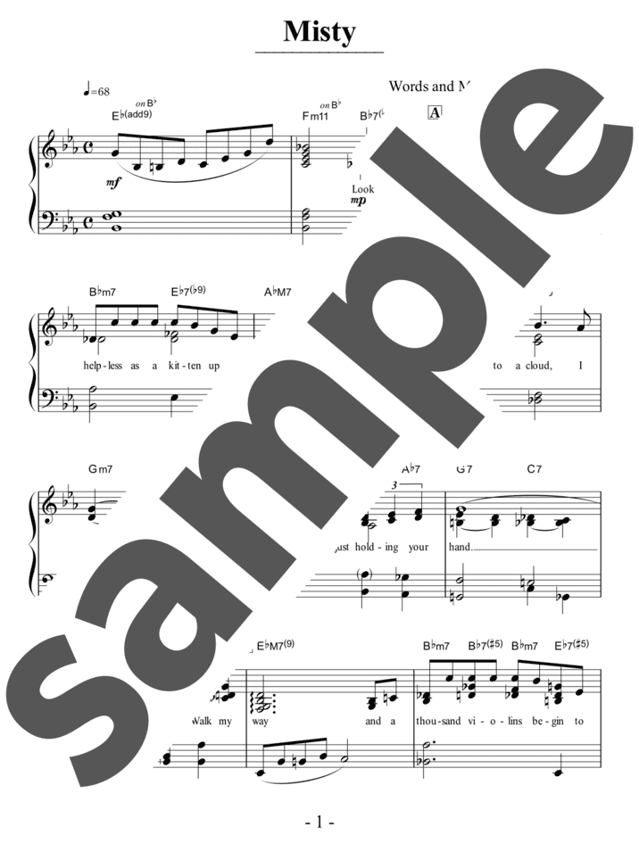 オン・ザ・サニー・サイド・オブ・ザ・ストリート」のピアノ楽譜 / Jimmy McHugh（ソロ / 中級） - 電子楽譜カノン