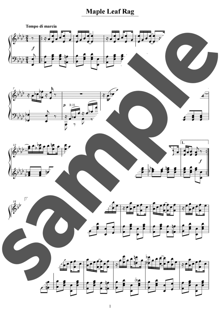 Maple Leaf Rag（ソロ / 中上級）