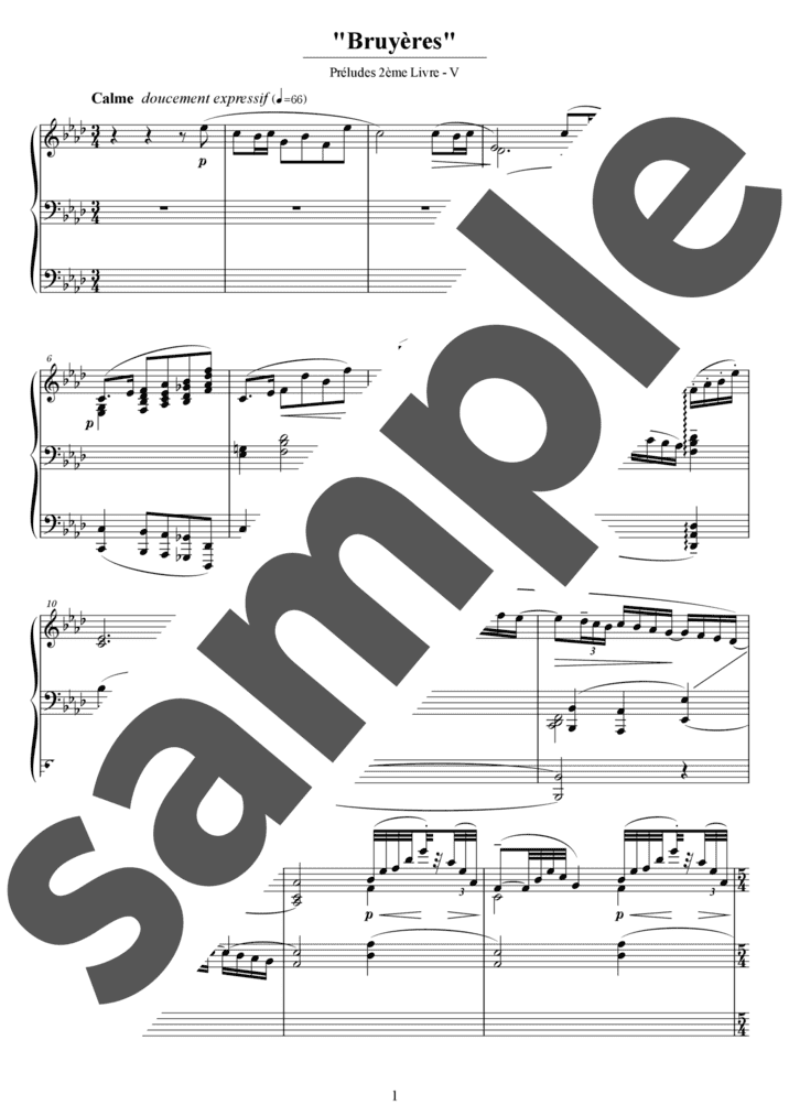 前奏曲集第2集5番「ヒースの茂る荒れ地」（ソロ / 中級）