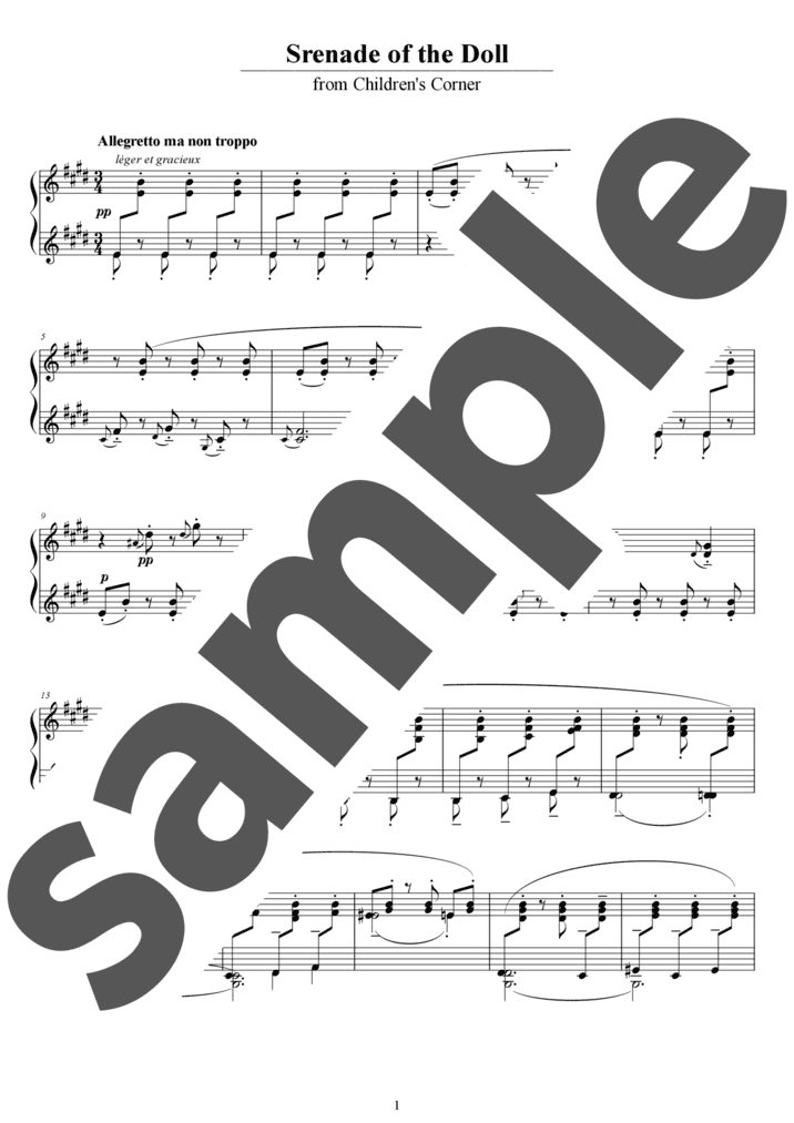 「子供の領分」より人形へのセレナード（ソロ / 中級）