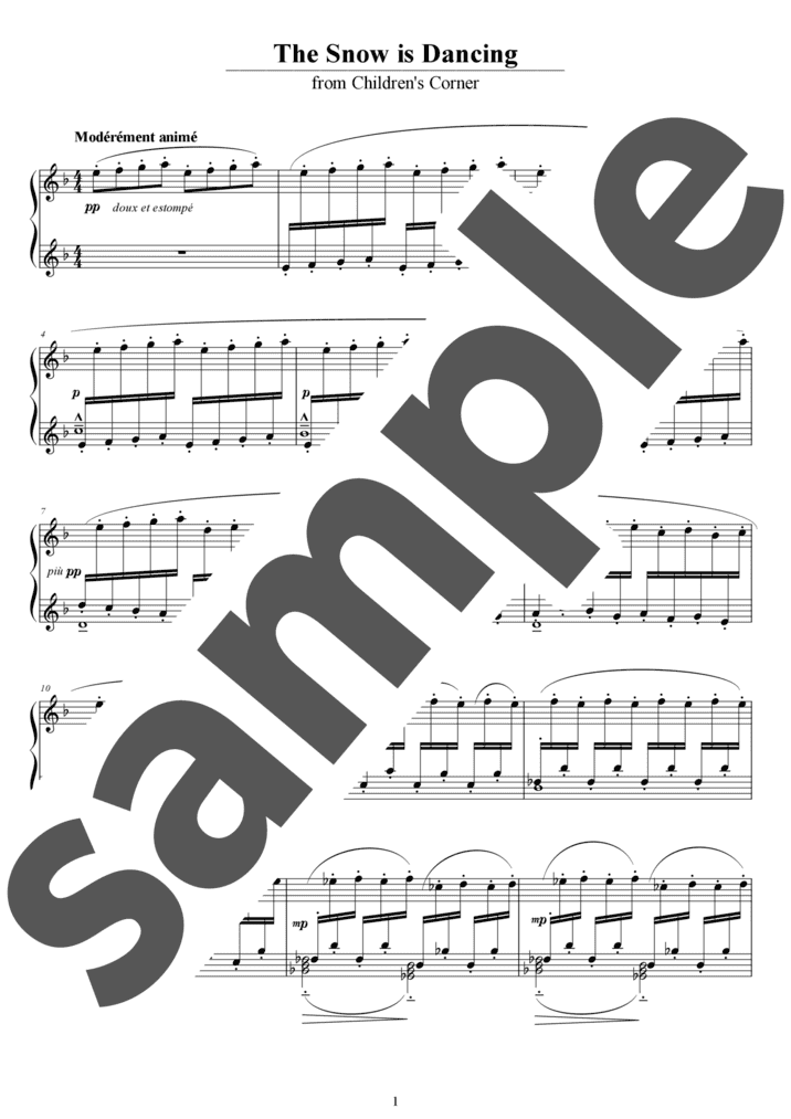 「子供の領分」より雪は踊っている（ソロ / 中級）
