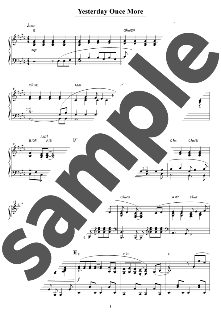 Yesterday Once More（ソロ / 中上級）