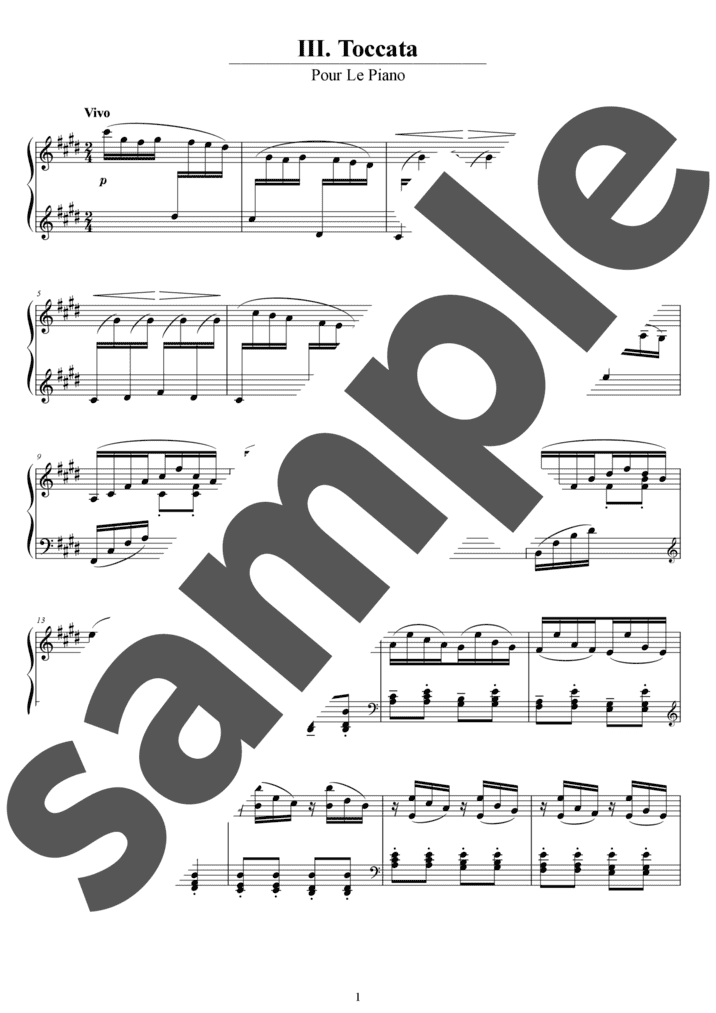 「ピアノのために」よりトッカータ（ソロ / 上級）