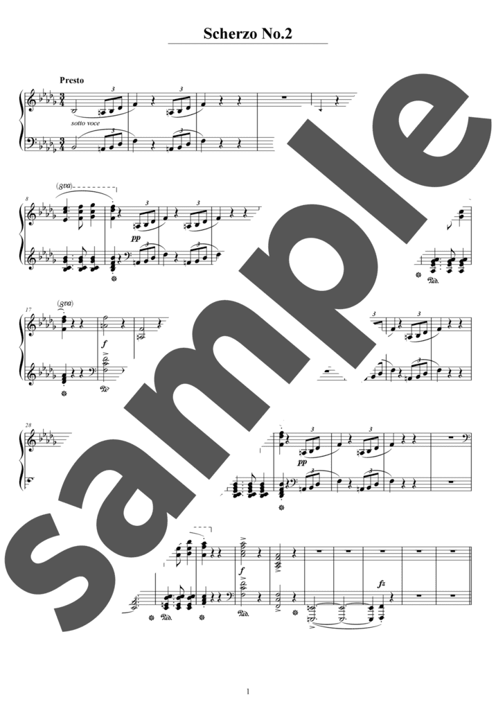 スケルツォ第2番 変ロ短調（ソロ / 上級）