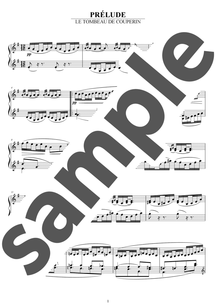 クープランの墓よりプレリュード（ソロ / 中上級）