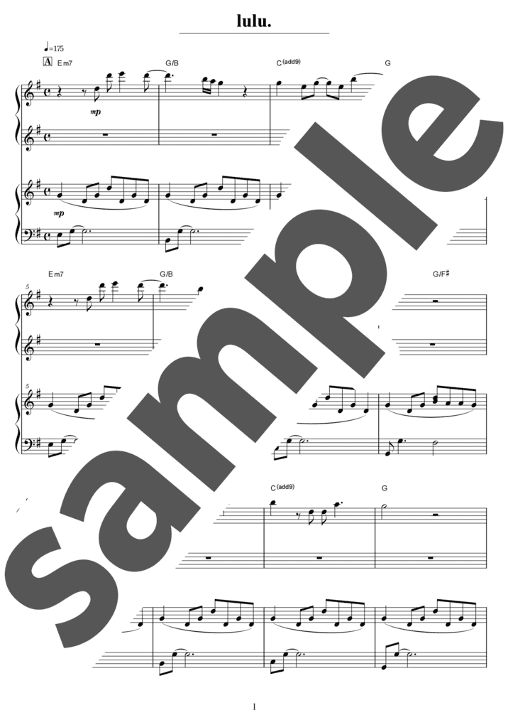 lulu.（連弾譜 / 中級）