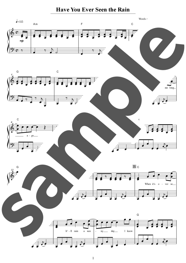 Have You Ever Seen the Rain（ソロ / 中級）