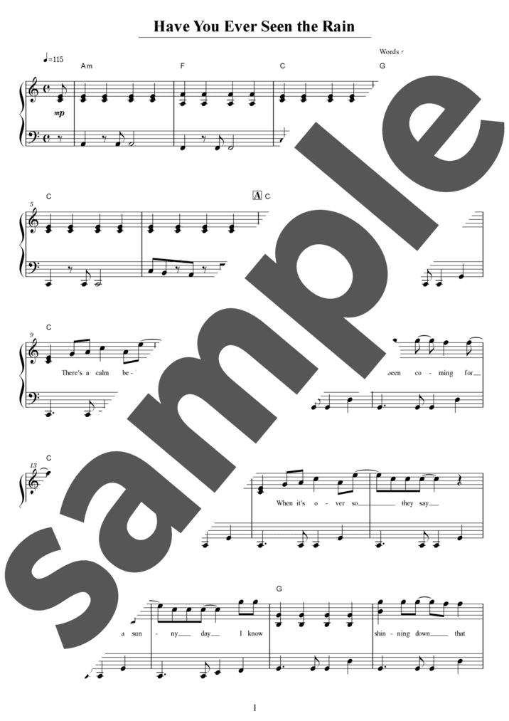 Have You Ever Seen the Rain（ソロ / 初級）