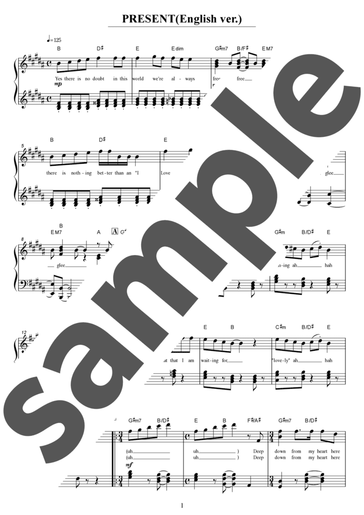 PRESENT (English ver.)（ソロ / 中級）