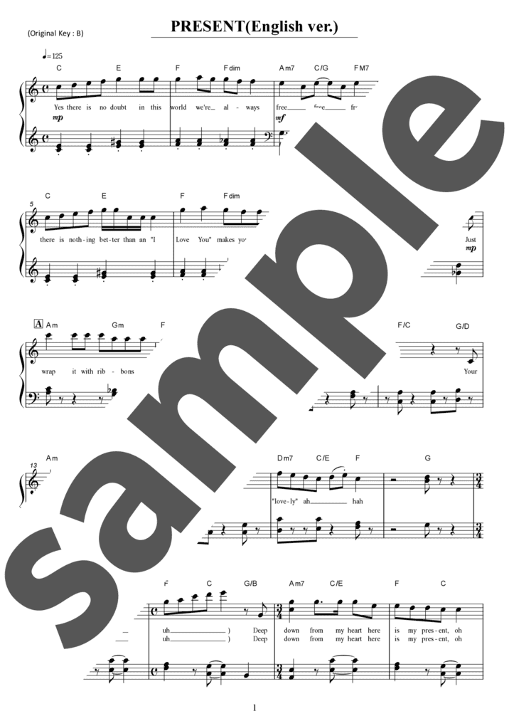 PRESENT (English ver.)（ソロ / 初級）