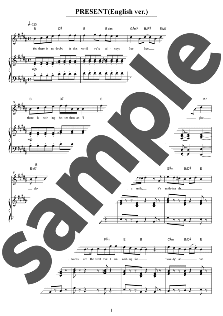 PRESENT (English ver.)（弾き語り / 中級）
