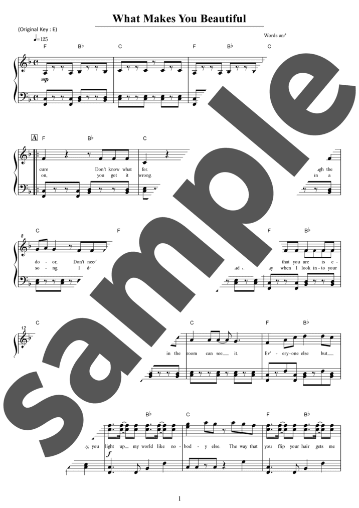 What Makes You Beautiful（ソロ / 初級）
