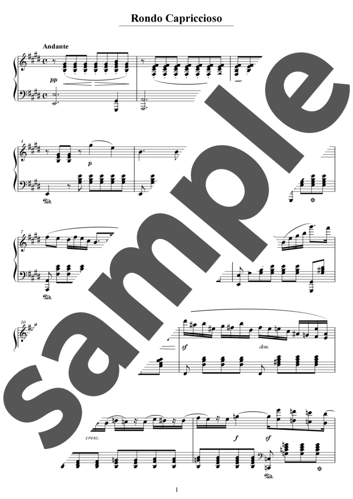 ロンド・カプリチオーソ ホ長調 Op.14（ソロ / 上級）